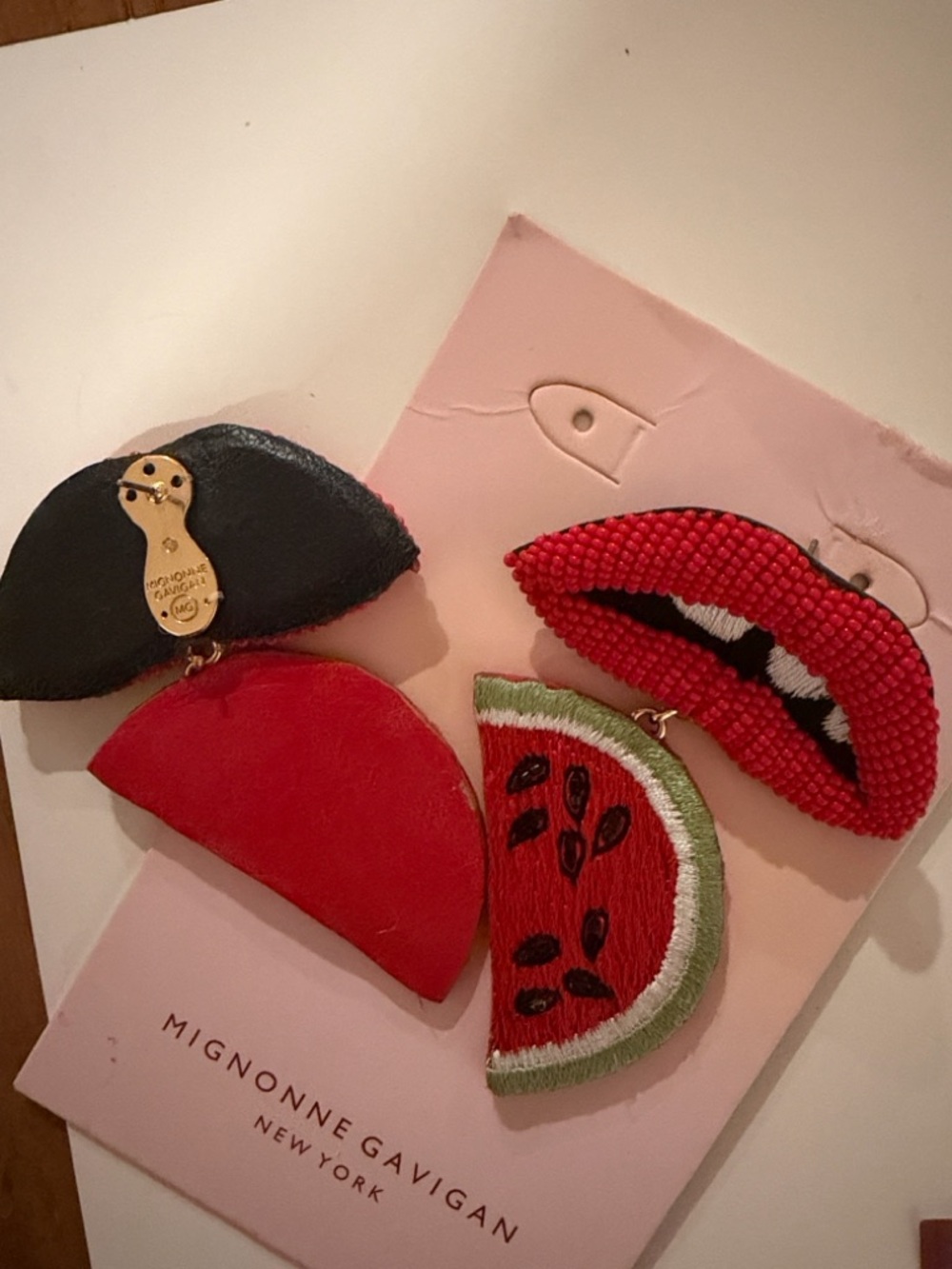 Mignonne Gavigan Red and Green Watermelon Earrings - Picture 8 of 9